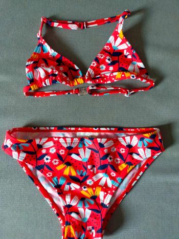 Bikini fleuri rouge – 5 exemplaires – Neuf avec étiquette