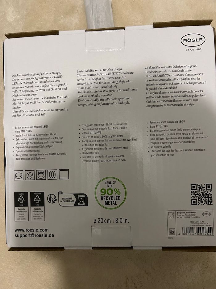 Vend lot de trois poêles en inox rösle - photo numéro 4