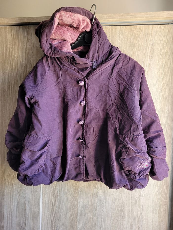 Manteau avec capuche et moufles fille 24 mois 86 cm Sergent-major - photo numéro 2