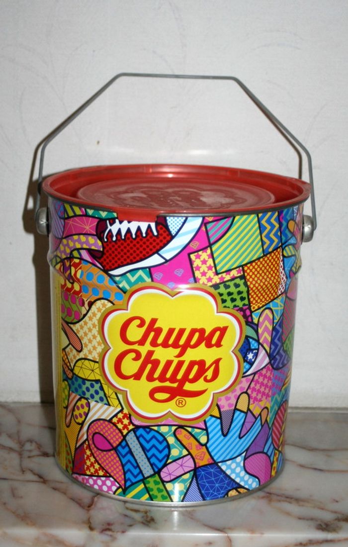 Seau Chupa Chups en fer 20.5x19.5cm - photo numéro 1