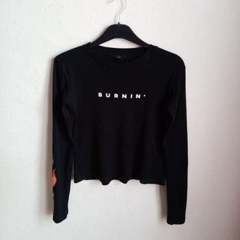 Tee-shirt à manches longues fille motif flamme 🔥