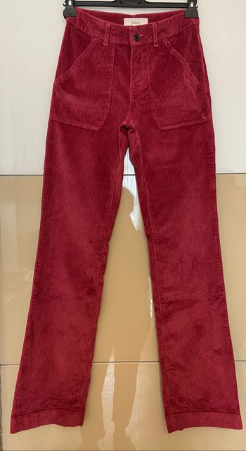 Pantalon cotelé velours rose XS