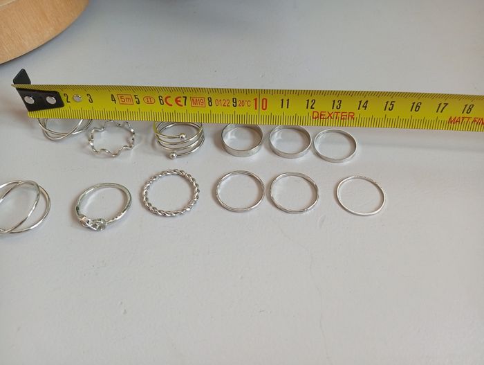 Lot 13 bagues en métal argenté - photo numéro 6