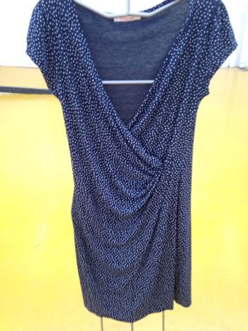 Robe bleu marine à pois