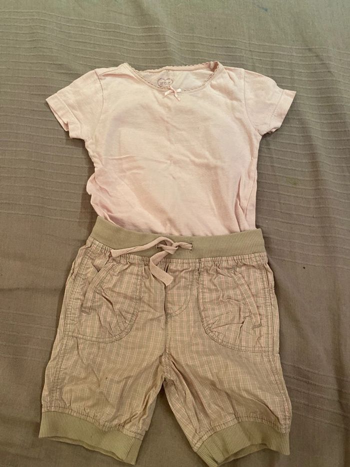 Superbe ensemble coton été fille 2 ans