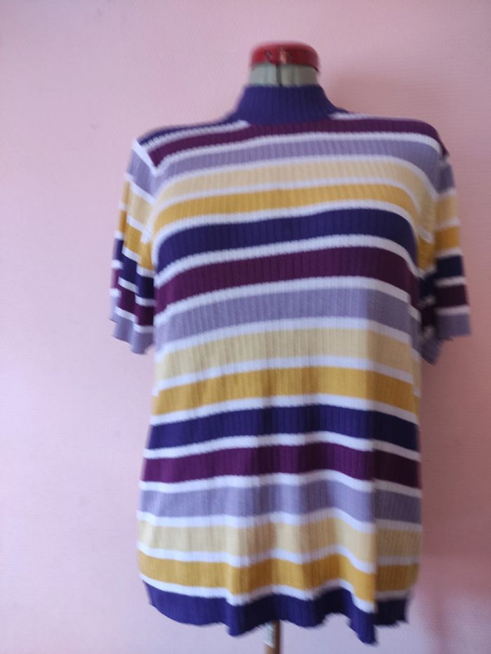 Tee shirt à rayures multicouleurs Blancheporte Taille 52