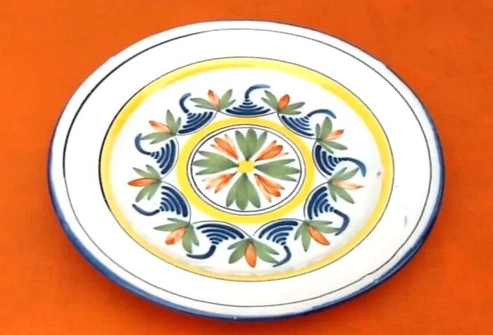 Assiette XIXème Lunéville Faïence polychrome à décor floral - photo numéro 7