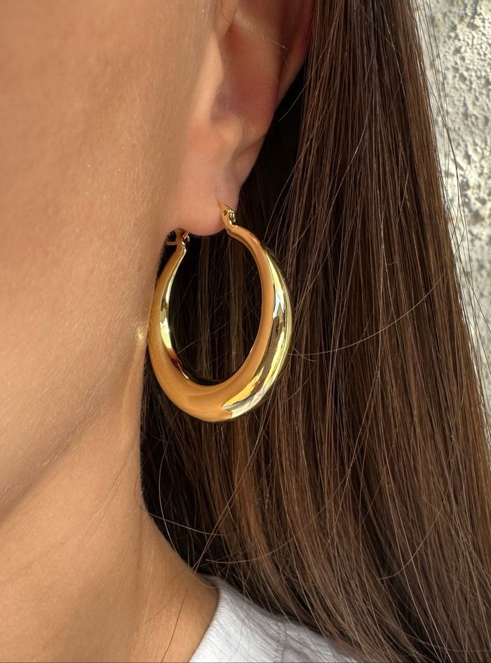 Grande créoles argent 925 à l’or fin - photo numéro 4