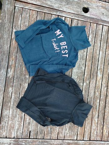 2 tee shirts col roulés fille