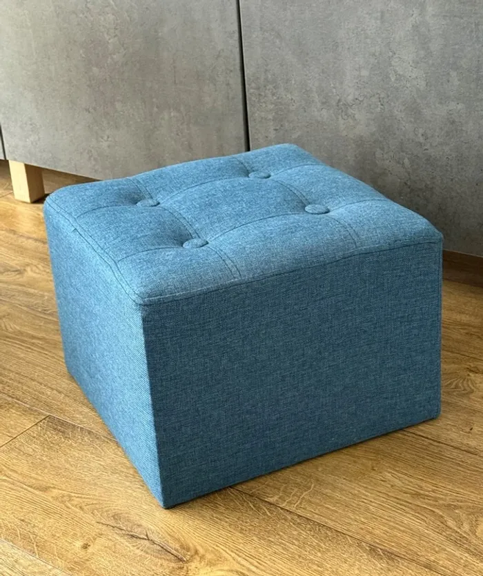 Tabouret en tissu capitonné Atmosphera 40cm - photo numéro 4