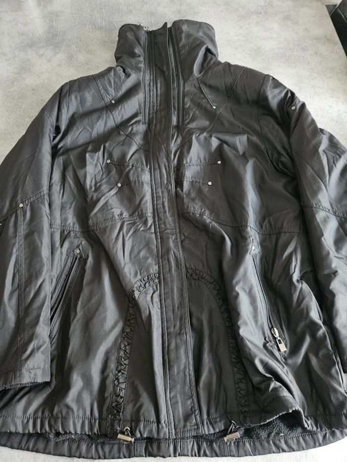 Manteau imperméable à capuche femme - Taille 42 / XL - MS Collection - Noir - photo numéro 5