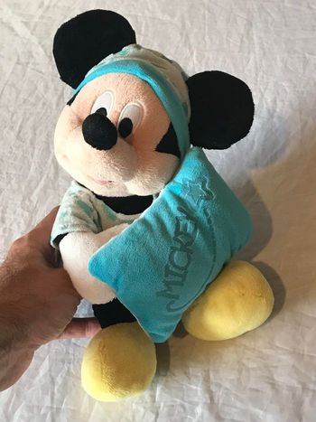 Petit Mickey Mouse Coussin Etoile Veste Bonnet Nuages Etoiles Lunes Peluche Petits Enfants Bébés