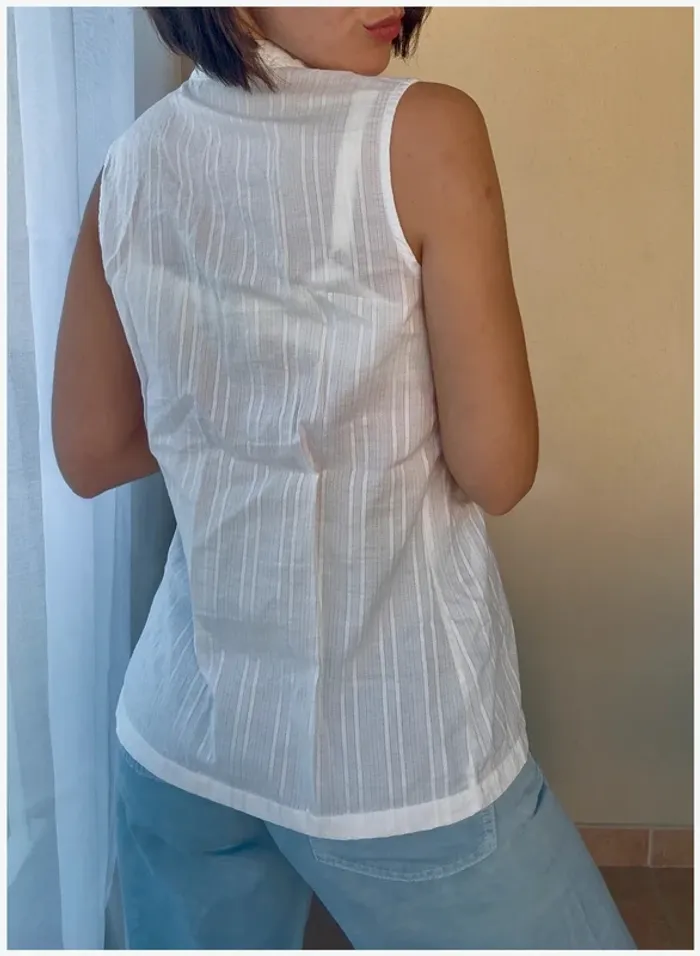 Chemisier débardeur blanc taille S Boss Orange très bon état - photo numéro 4