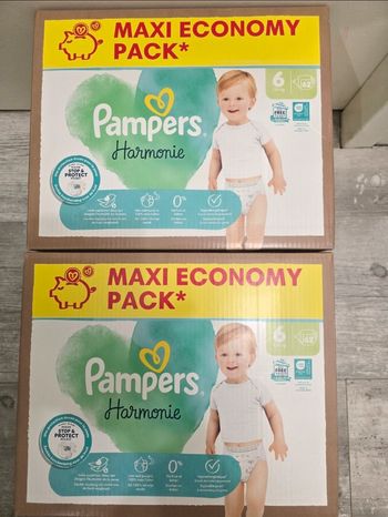 🍼 Pampers Harmonie – Taille 6 (+13 kg) – Lot 2x62 couches – Neuf