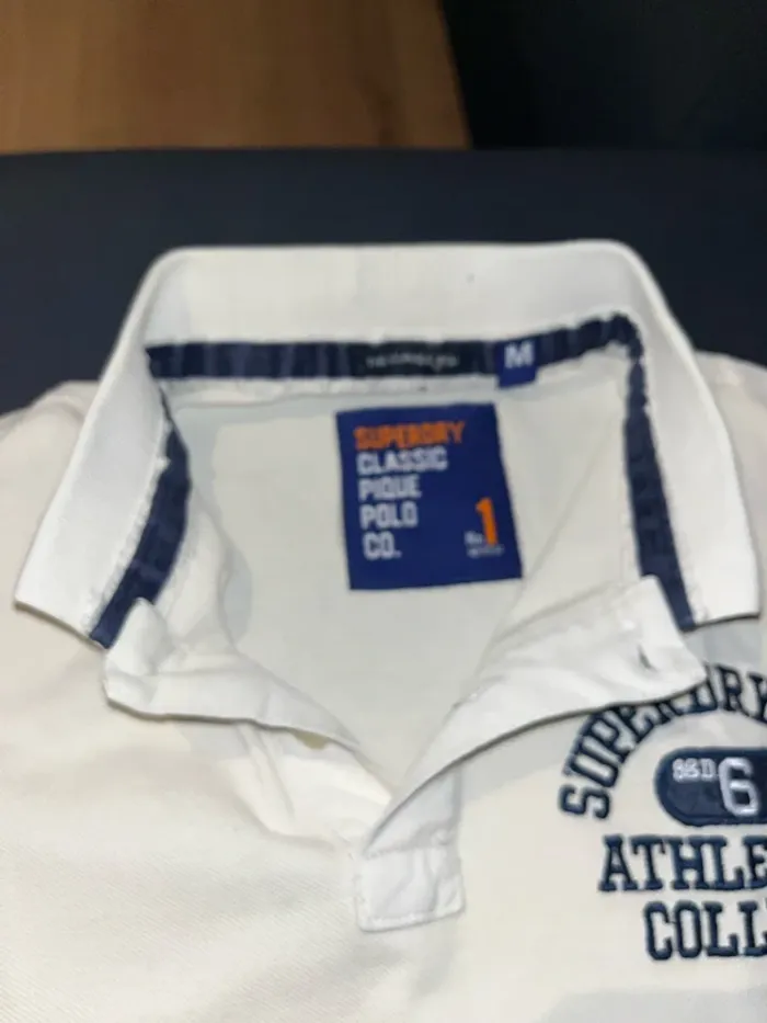 Polo blanc superdry taille M - photo numéro 5