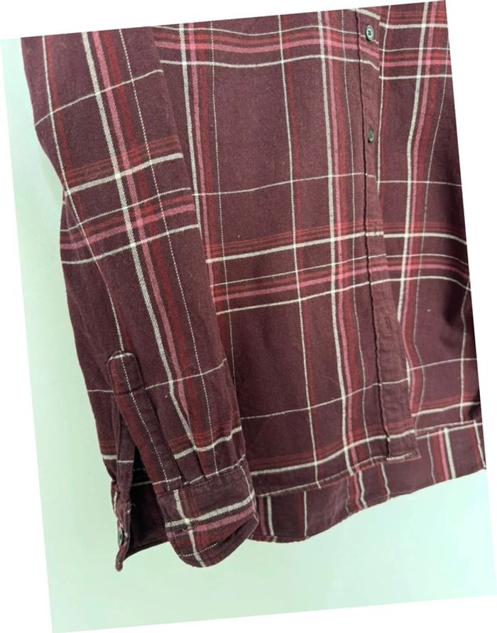 Chemise à carreaux bordeaux Uniqlo taille XS - photo numéro 4