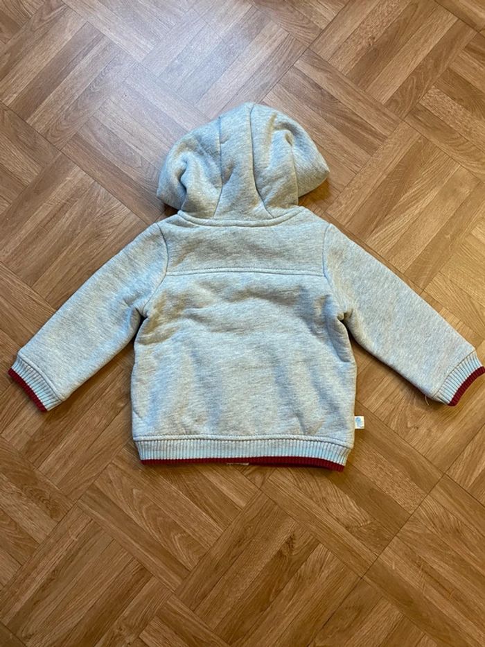 Sweat à capuche en moumoute avec zip gris taille 18 mois Sergent Major - photo numéro 3