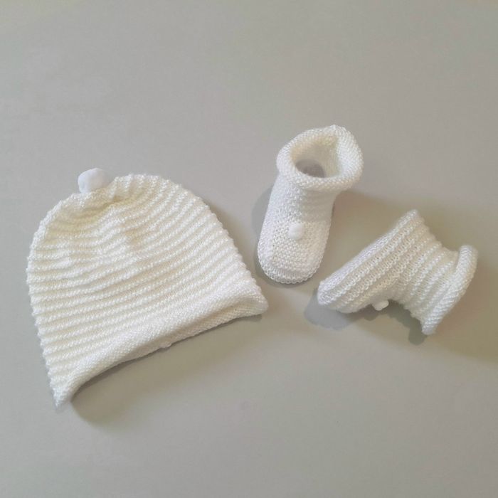 Ensemble 3 mois tricoté main NEUF - laine certifiée Oeko-Tex - photo numéro 3