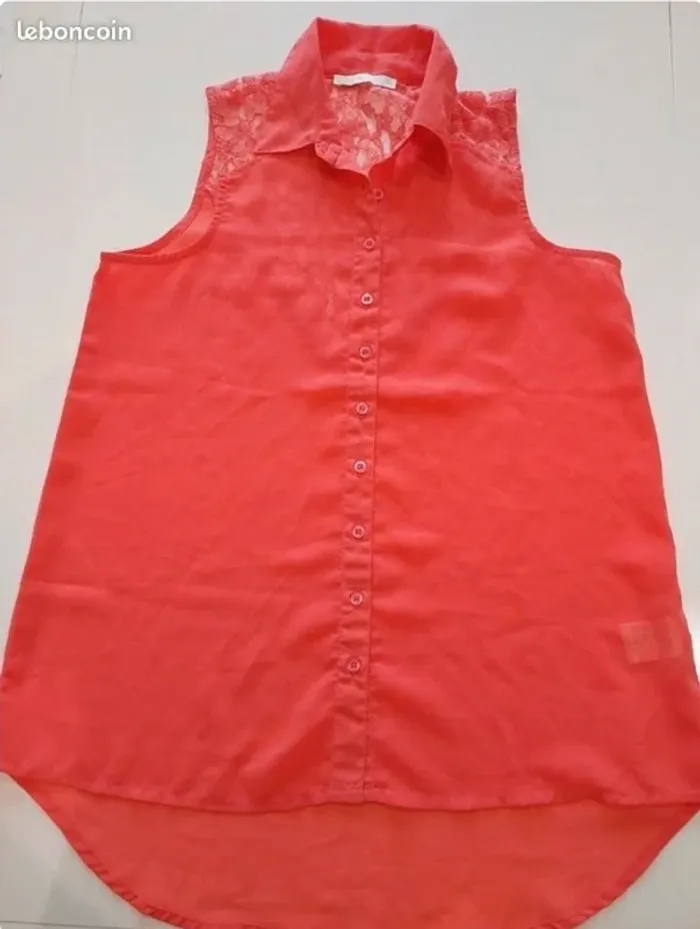 Tunique corail en voiles 36