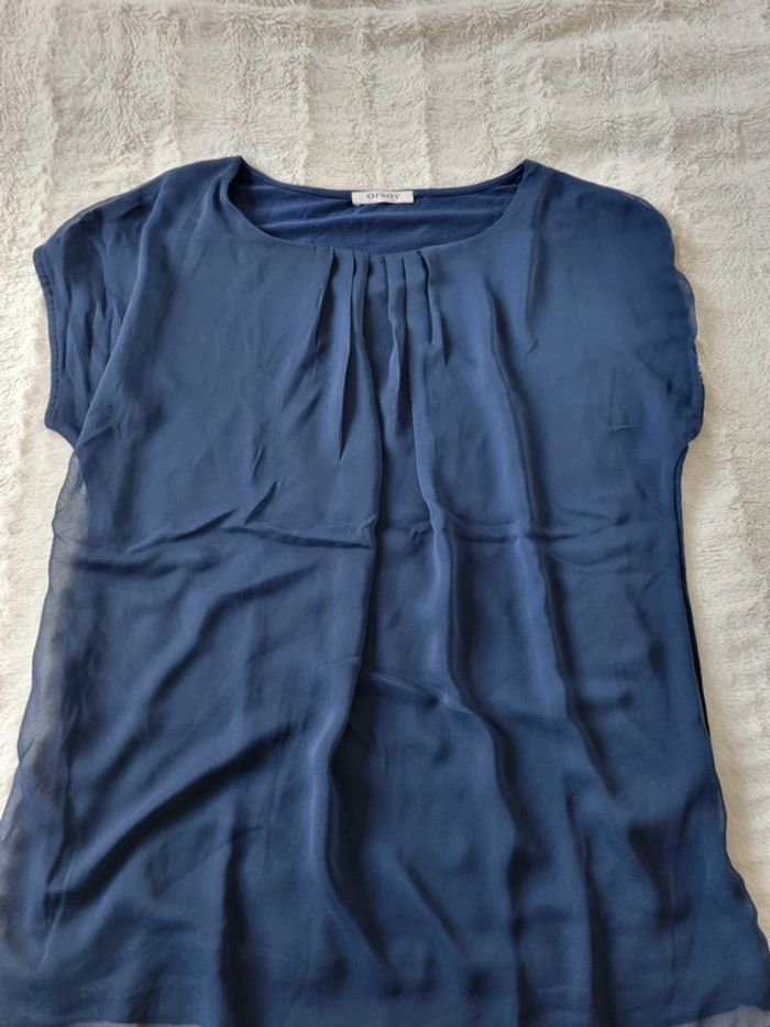 Tee shirt Orsay bleu marine - photo numéro 4