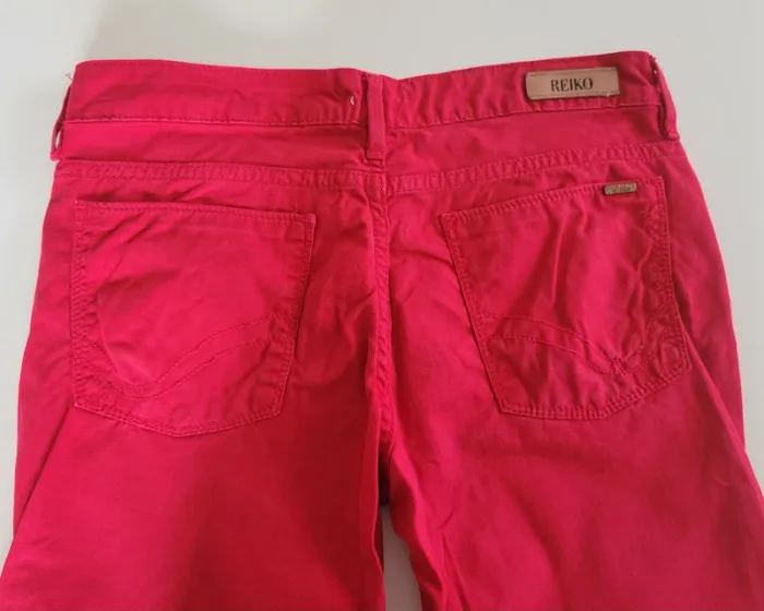 🔥 Jean skinny REIKO rouge femme – Tendance & stylé 🔥 - photo numéro 4