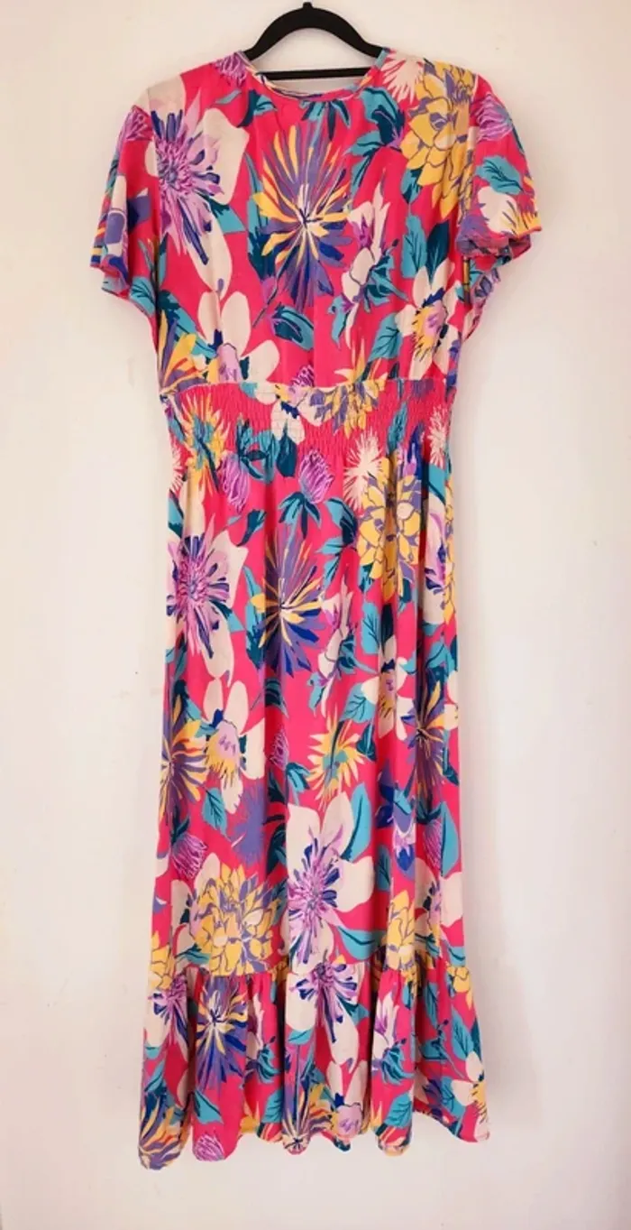 Robe rose fleurs XL - photo numéro 3