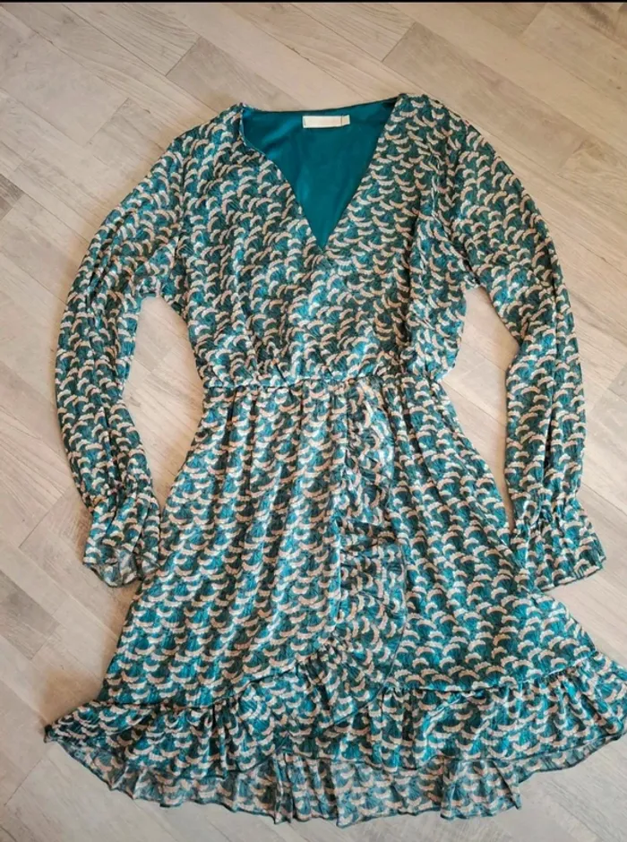 Robe vert d’eau avec doublure