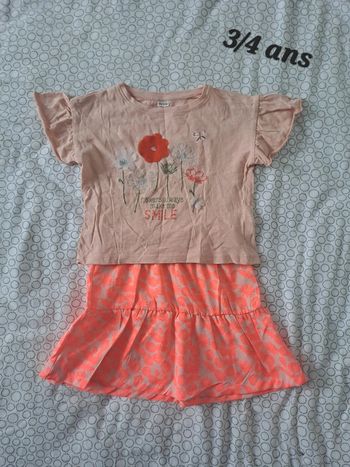 Ensemble été jupe Tee-shirt 3/4ans