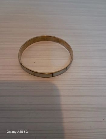 Bracelet en laiton et nacré blanc