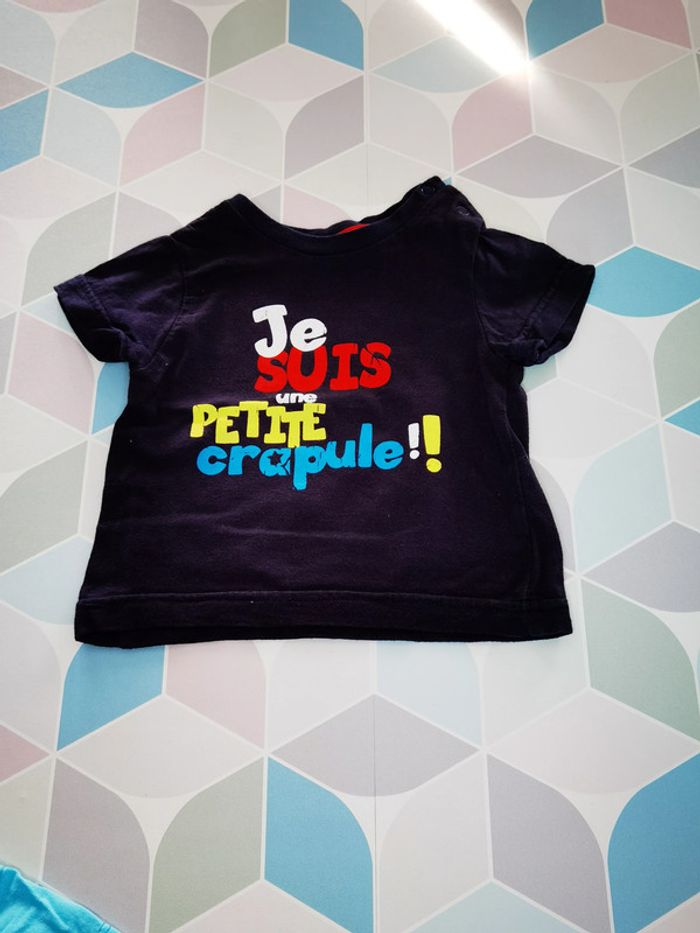 D3569 - lot de 3 tee-shirt garçon 6 mois - photo numéro 7