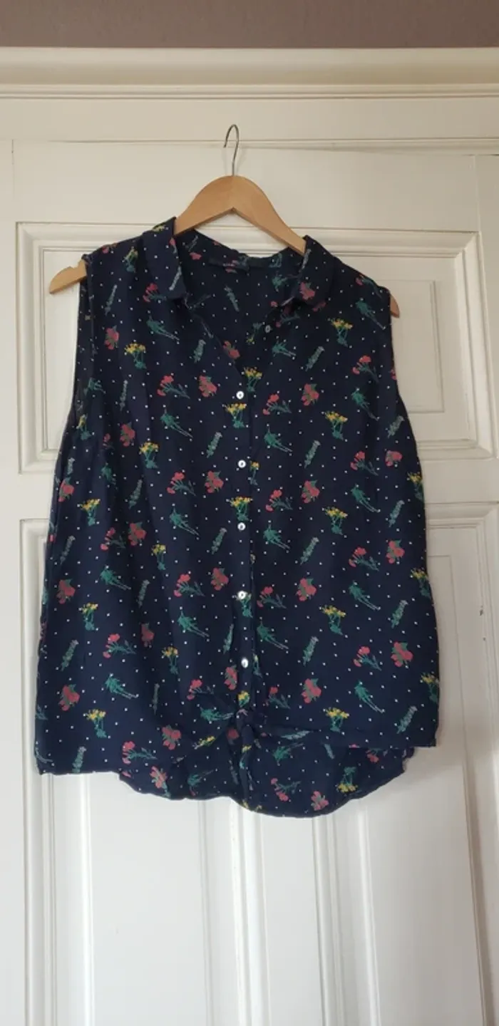 Chemisier blouse chemise sans manches - photo numéro 2