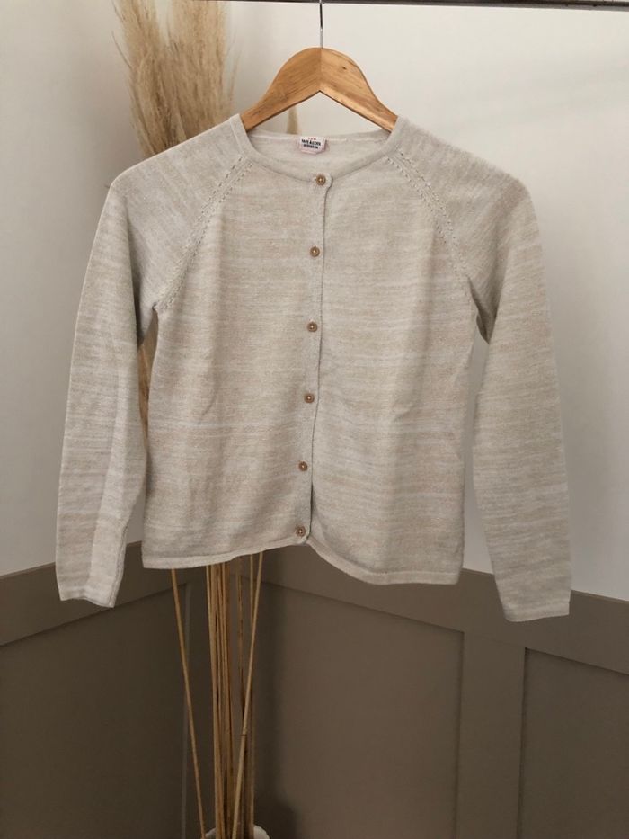 Cardigan beige et doré Tape à l’œil 12 ans