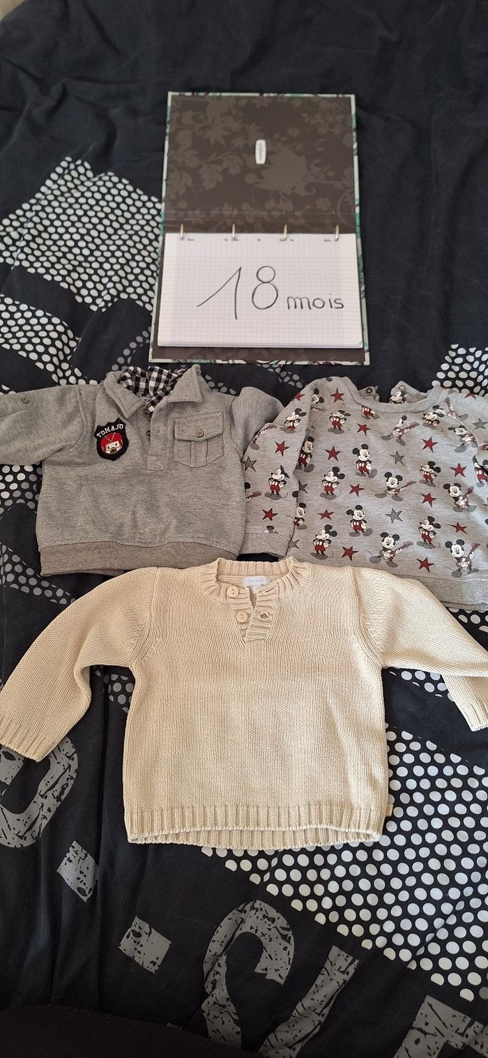 Lot 3 pull hiver taille 18 mois - photo numéro 2