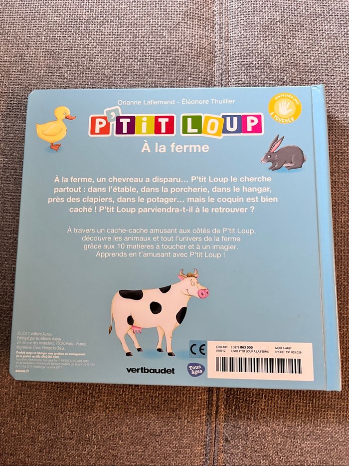 Livre à toucher « P’tit loup à la ferme » - photo numéro 2