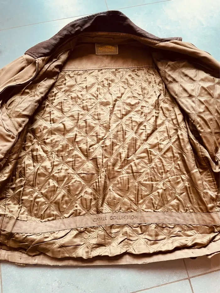 Manteau veste Camel beige homme vintage - photo numéro 15