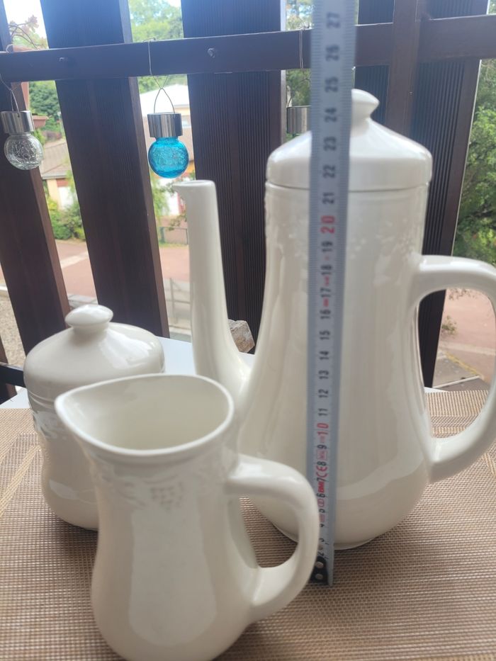 Cafetière, pot à sucres et pot à lait Sarreguemines - photo numéro 3