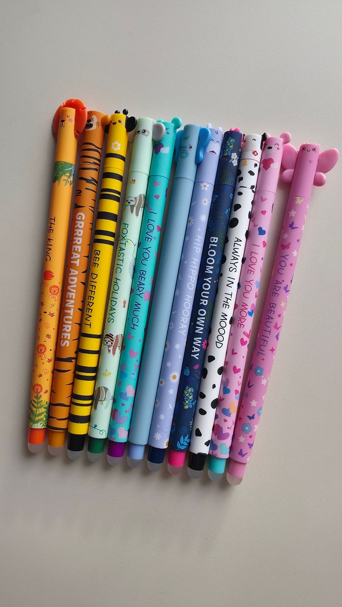 Lot de 11 stylos animaux kawaii