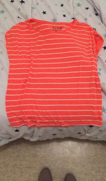 T-shirt orange et blanc