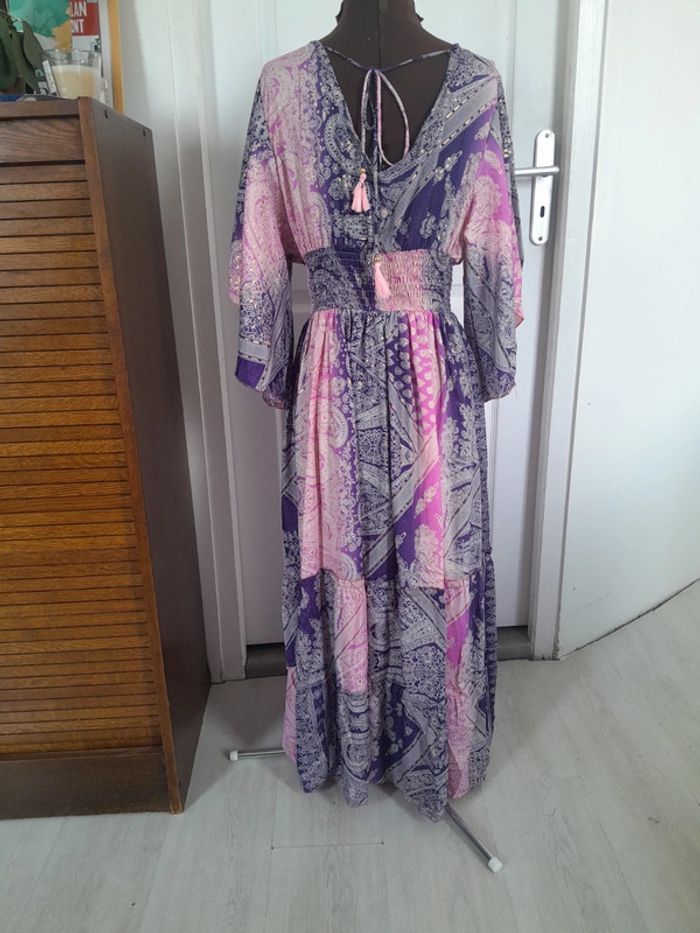Magnifique robe bohème lovy en soie neuve - photo numéro 3