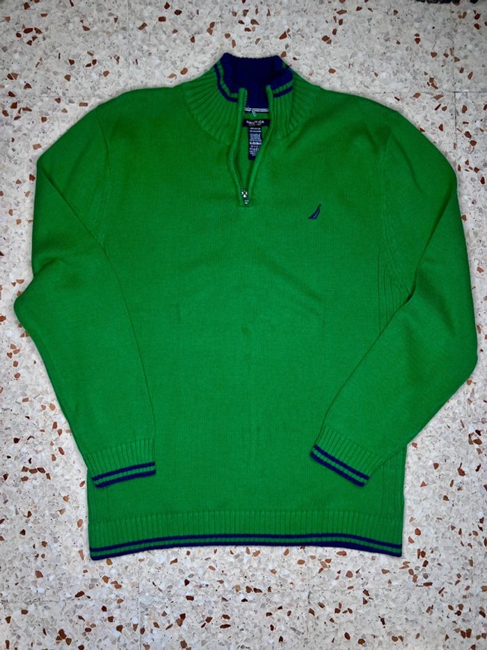 Pull 1/4 zip vert Nautica taille Xl - très bon état - photo numéro 2
