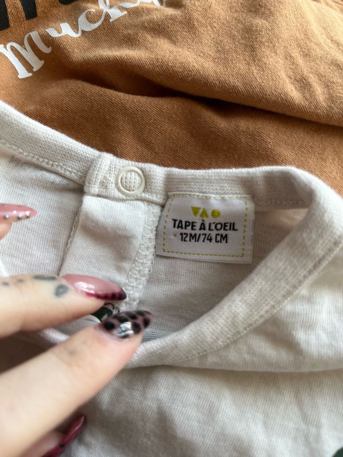 Tee shirt motifs dinosaures tape à l’œil 12 mois - photo numéro 2
