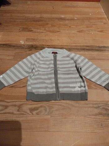 Gilet zippé marron/beige (18M)