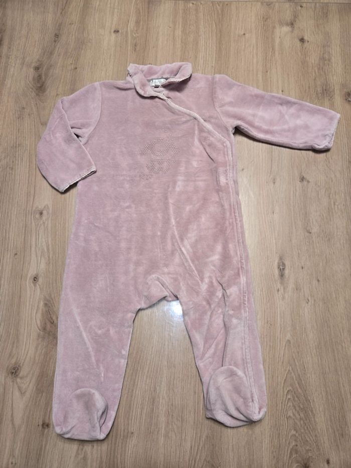 Joli pyjamas / grenouillère en velours fille 12 mois