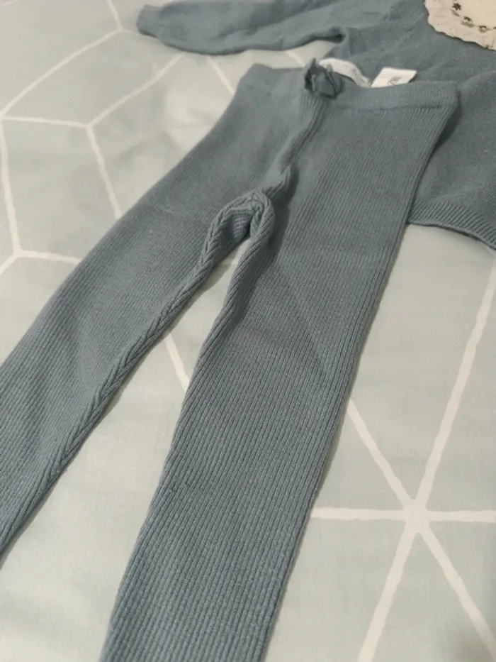 Conjunto de punto zara color azul - photo numéro 3