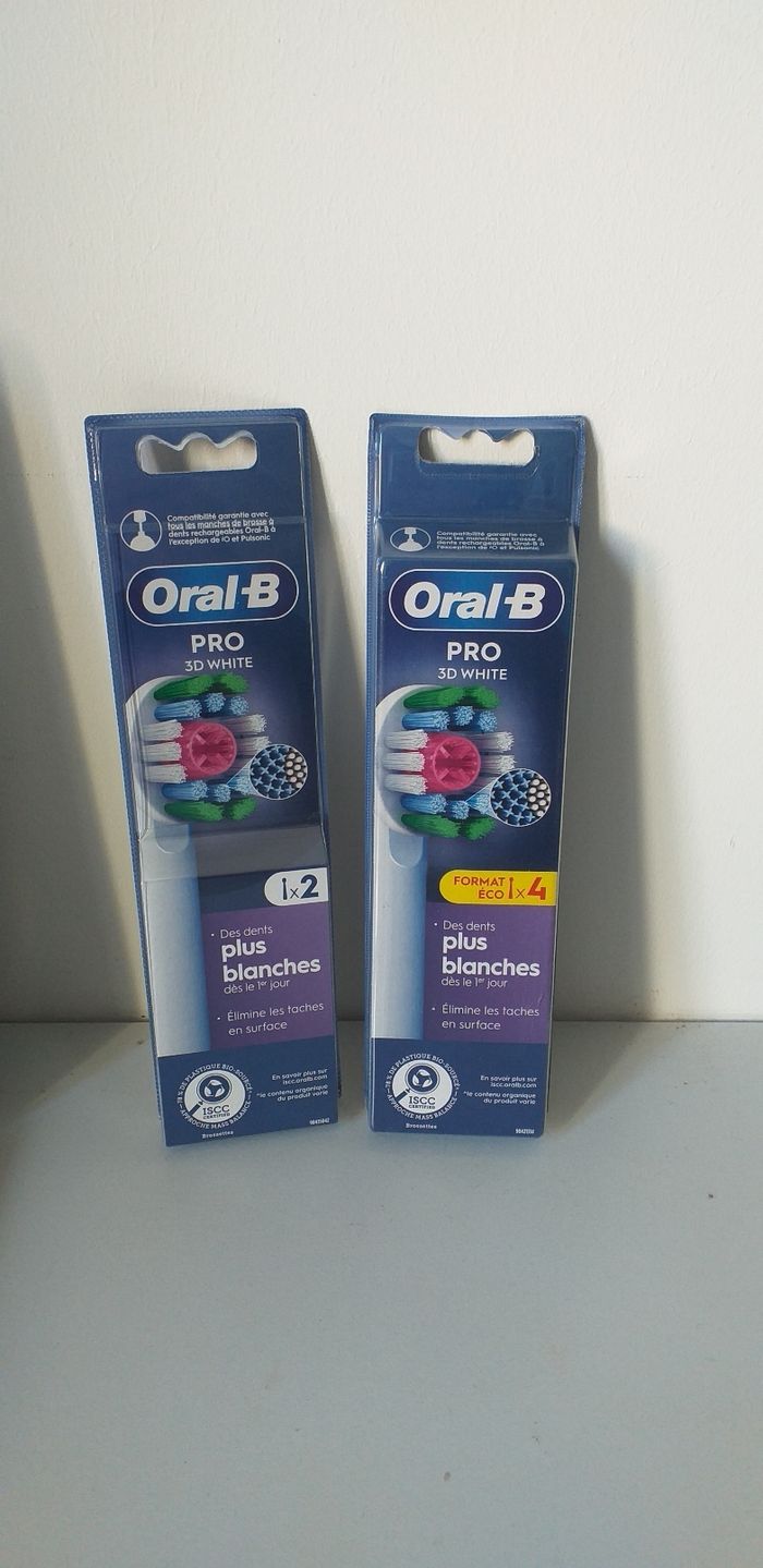 Lot de 6 brossettes 3D white  oral-B pro