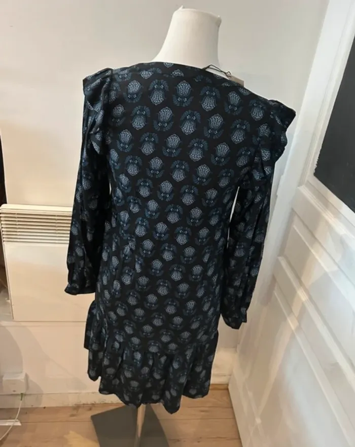 Ange robe bleu imprimée, florale, femme,  taille 0//34 Neuf avec étiquette - photo numéro 2
