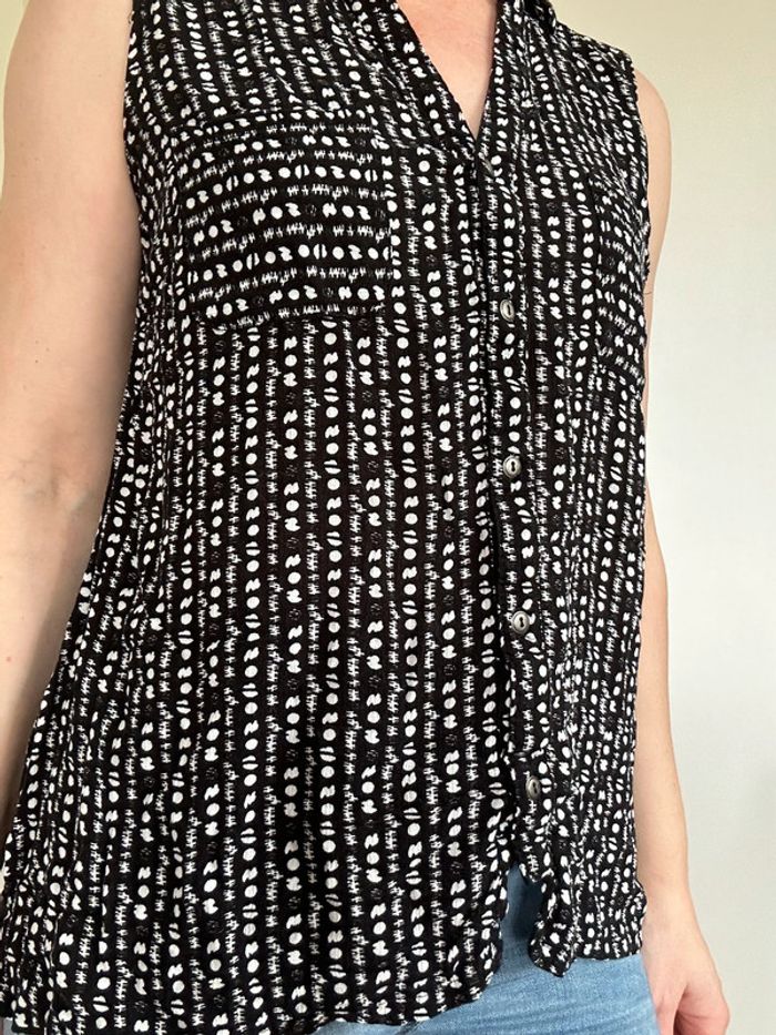 Chemise sans manches noire et blanche – Taille 36/38 – Très bon état - photo numéro 10