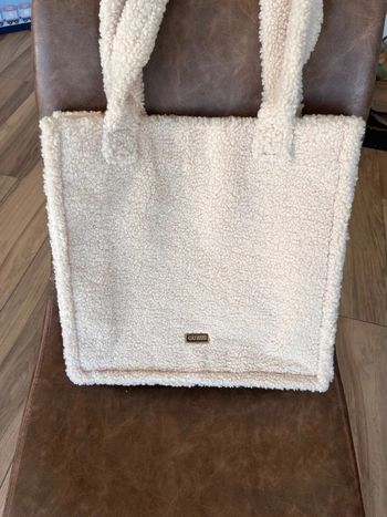 Sac cabas/tote bag fausse fourrure beige Guess Neuf