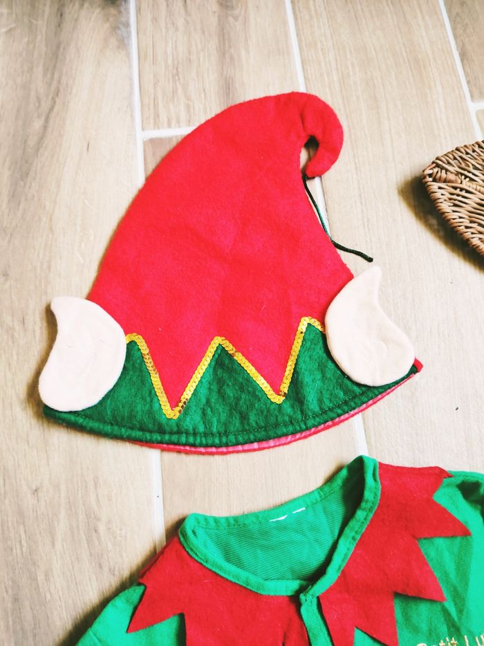 🎄 Déguisement/costume veste et chapeau de Lutin pour enfant - photo numéro 4