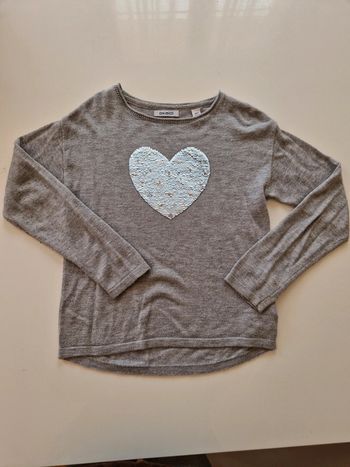Pull gris sequins magiques 8 ans Okaidi